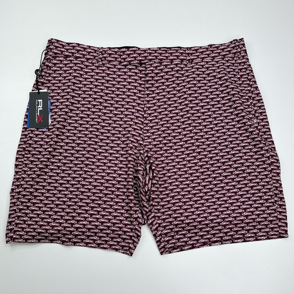 RLX Ralph Lauren Vintage Car Tailored Fit Golf Shorts Men's Size 40 Burgundy NWT
